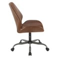 thumbnail image 4 of Scranton & Co Modern Office Chair in Saddle Brown Faux Leather Titanium Base, 4 of 10