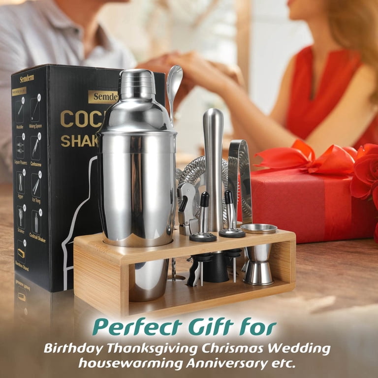 Semderm 10-Piece Cocktail Shaker Set, Stainless Steel Bartender