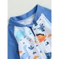 thumbnail image 6 of Bagilaanoe Toddler Baby Girl Boy One-Piece Swimsuit Print Short Sleeve Zipper Rashguard Swimwear 6M 12M 2T 3T 4T 5T Kids Bathing Suit Beachwear, 6 of 9