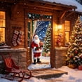 thumbnail image 5 of Cheap Christmas Decorations Clearance for Home – Christmas Class Door Cover 70.87x35.43 inch, Santa Claus Holding Gifts Christmas Tree Scene Door Covers Decorative, Winter Front Door Decor (A), 5 of 7