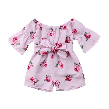 Butterfly Sunsuit - Toddler Kids Baby Girl Flower Print Romper Bodysuit Jumpsuit Sunsuit Summer Outfits Clothes 6-12 Months