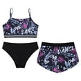 thumbnail image 4 of Alvivi Girls 3 Piece Bathing Suit Beach Swimwear Bikini Set with Shorts Athletic Tankini Swimsuits Letters&Black 10, 4 of 5