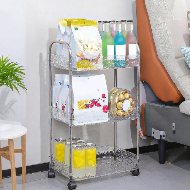 Feltree 3-Tier Rolling Storage Cart for Kitchen, Bathroom, Living Room - Multi-Layer Organizer with Wheels, Portable Home Storage Solution