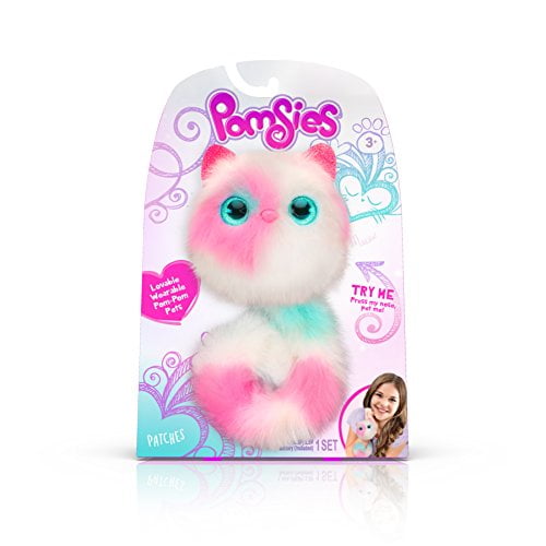 Pomsies Patches Plush Interactive Toys, White/Pink/Mint Standard