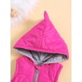 thumbnail image 5 of Girls Winter Warm Vest Coat Sleeveless Hooded Cartoon Dinosaur Zipper Outerwear, 5 of 9