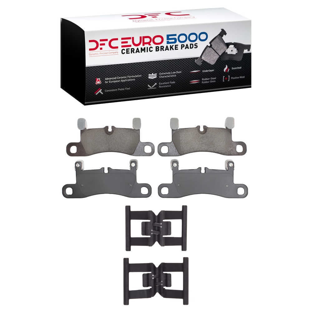 Dynamic Friction Company 1600-1453-01 DFC EURO 5000 Ceramic Brake Pads and Hardware Kit
