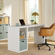 Better Homes & Gardens Cube Storage Office Desk, White Texture