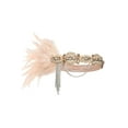 thumbnail image 6 of BABEYOND 1920s Flapper Headband Roaring 20s Gatsby Headpiece Black Feather Headband 1920s Flapper Hair Accessories (Nude Pink), 6 of 6