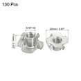 thumbnail image 2 of Unique Bargains 5/16'-18 T-nut 100 Pack 304 Acier Inoxydable 4 Écrous à Té à Dents Filetés Insertion, 2 of 6