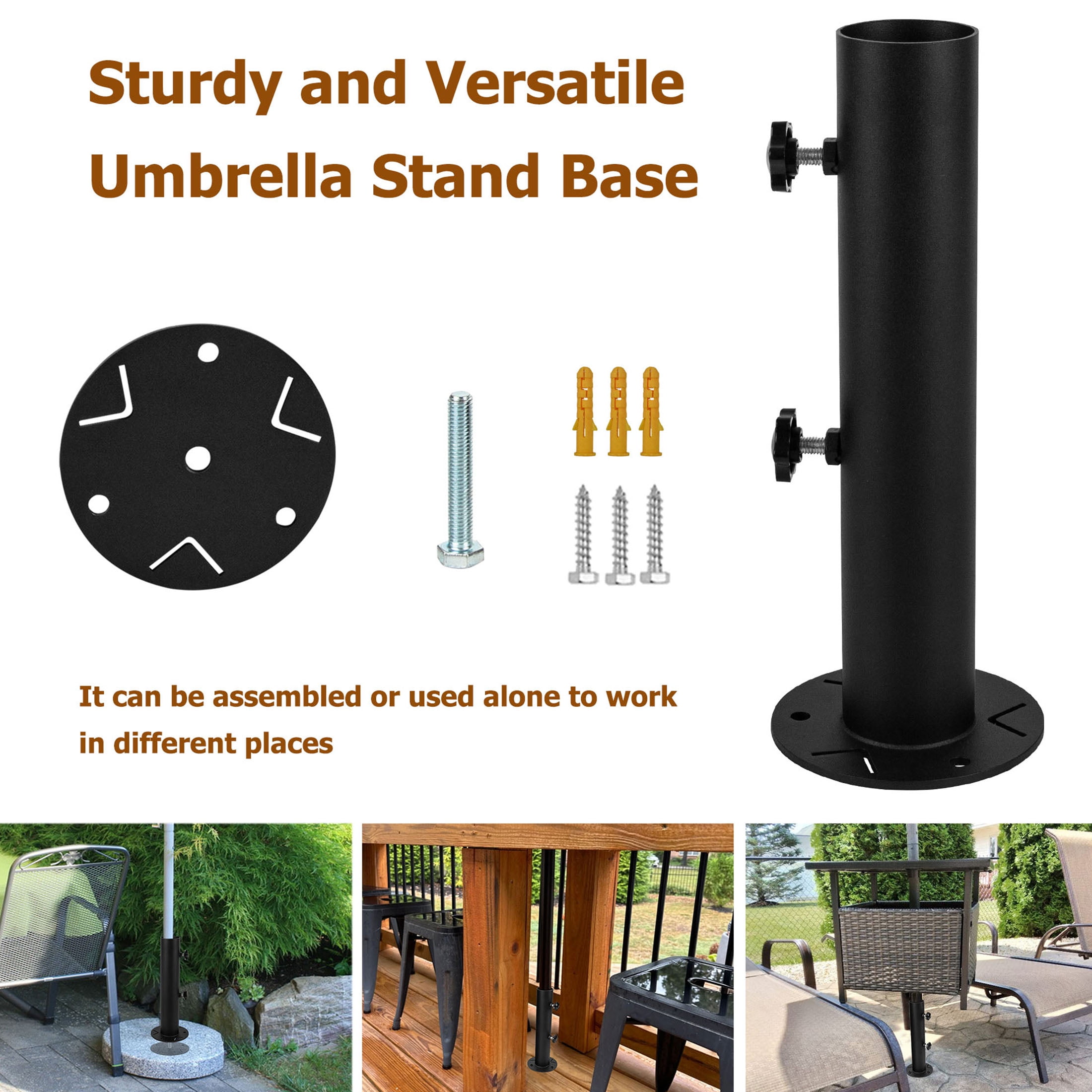 VANROUG Universal Granite Umbrella Stand Tube Outdoor, Stone Umbrella Tube Base, Table Umbrella Tube Bracket, DIY Metal Tube Umbrella Mount, Marble Flag Pole Stake Holder