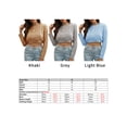 thumbnail image 2 of Camiseta mujer, Suéter corto para mujer Cuello en O Manga larga Cable Suéteres casuales Abanopi Aqua/Pequeña, 2 of 7