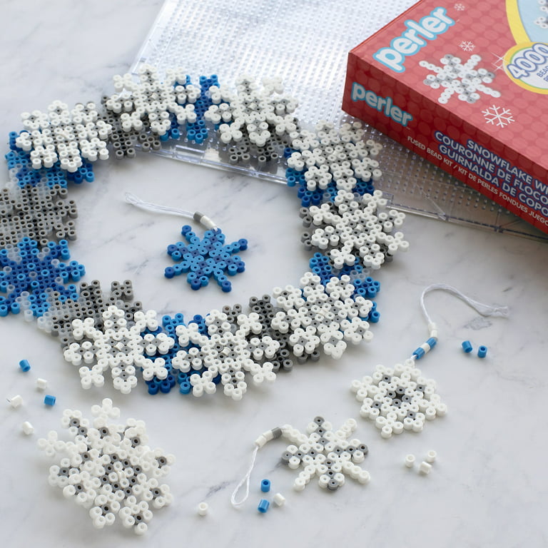 Perler 3D Snowflake Wreath Fused Bead Kit, Ages 6 and up, 4004