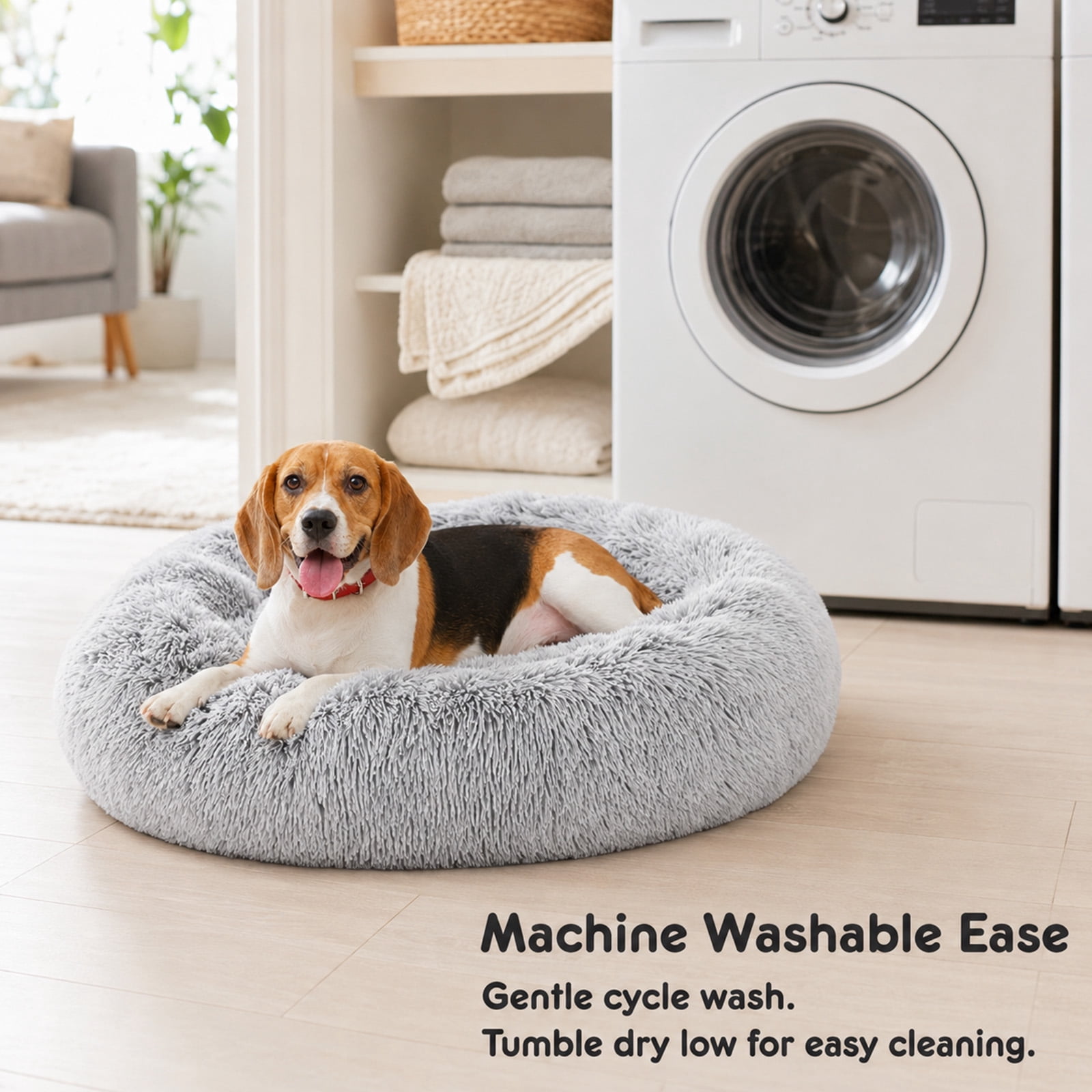 Alvantor 30''/36'' Dog Bed Comfortable Donut Cuddler Round Pet Beds Ultra Soft Washable Dog and Cat Cushion Bed, Fits up to 45 lbs/90 lbs Pets