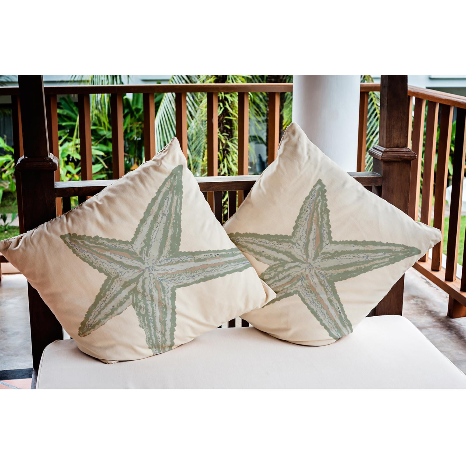 E by Design Large Starfish Nautical Indoor/Outdoor Throw Pillow