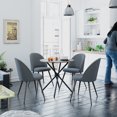 thumbnail image 3 of Homy Casa 2-Pack Grey Fabric Upholstered Dining Chairs with High Back Armless, 3 of 10