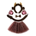 thumbnail image 2 of Conjunto de orejas y cola de vaca. Diadema con orejas de vaca para decoración de carnaval y Halloween. 5 piezas, 2 of 9