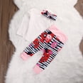 thumbnail image 5 of Douhoow 0-3M Newborn Girl Outfits Long Sleeve Letter Romper Jumpsuit Flower Striped Pants, 5 of 6