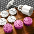 thumbnail image 4 of Chinese Mooncake Mold, Mooncake Mold Set, Mooncake Press Molds, Mid Autumn Festival DIY Hand Press Cookie Stamps Pastry Tool with Mode Pattern, Mooncake Maker (White) - style:style4, 4 of 5