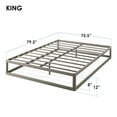thumbnail image 4 of Mellow Ace of Base 12" Round Metal Platform Bed with Steel Slats, Champagne Grey, King, 4 of 10