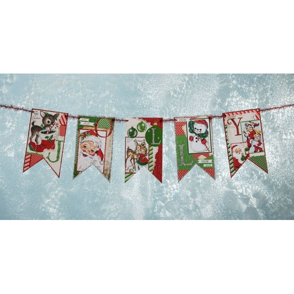 80" Red and White Handmade Jolly Retro Party Garland