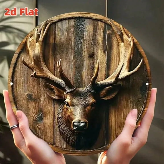HELLOYOUNG Nordic Aluminum Deer Head Wall Art Modern Metal Plaque Rustic Cabin Lodge Decor Scandinavian Sculpture for Bedroom Living Room