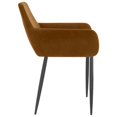 thumbnail image 3 of vidaXL Dining Chairs 4 pcs Brown Velvet, 3 of 5