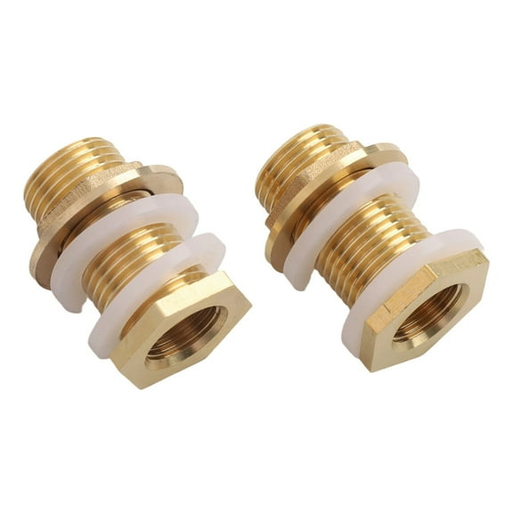 2Pack Tank Fitting Brass Tank Connectors for Faucets Buckets and Tank Interfaces