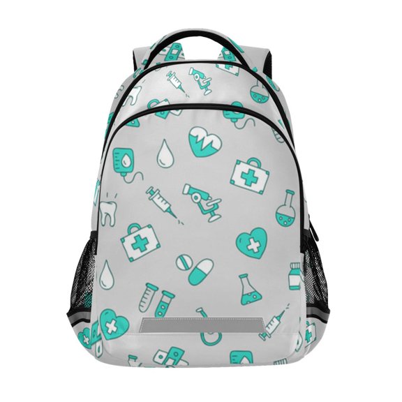 Medical care seamless pattern Backpack for ersonalized 16 Inch Backpack Middle Bookbag for Back to Gift