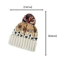 thumbnail image 4 of Knit Beanie Hat for Women Fair Isle Patterns Soft Thick Warm Winter Pom Cap Cute Vintage Outdoor Ski Hats Beige Free, 4 of 4