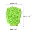 thumbnail image 2 of Uxcell Large Double-Side Microfiber Soft Chenille Dusting Wash Mitten Light Green 2 Pack, 2 of 5