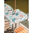 thumbnail image 2 of Outdoor Tablecloths with Umbrella Hole & Zipper, Teal Red Coastal 60x60 Inch Square Tablecloths, Beach Nautical Sea Turtle Coral Starfish Vintage Waterproof Table Cloth, Patio/Pool Table Covers, 2 of 8