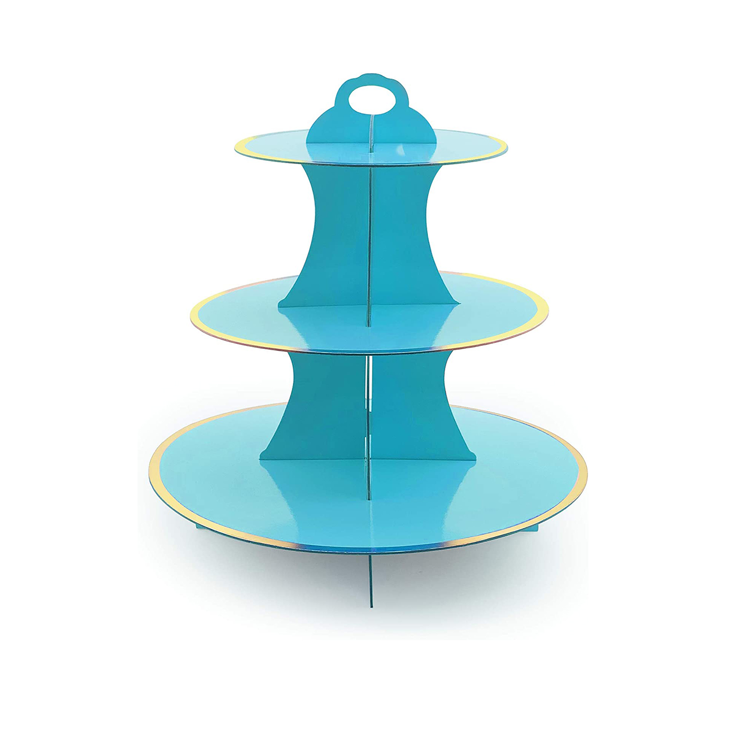 3Tier Blue Round Cardboard Cupcake Stand