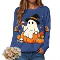 thumbnail image 2 of Duqingm Halloween Sweatshirts for Women Casual Crewneck Pullover Cute Funny Ghost Graphic Sweater Pullover Top,L, 2 of 6