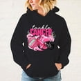 thumbnail image 4 of Sudadera con capucha y estampado de letras para mujer, con mensaje sobre la lucha contra el cáncer de mama, moda informal, manga larga, 4 of 5