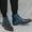 Blue, variant on Men's Leather Brogue Wingtips Lace-Up Dress Oxford Boots Comfortable Non-Slip Pointed Toe High-Top Retro Formal Chelsea Boots Ankle Boots