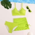 thumbnail image 2 of OYXSER Girls Tankini Swimsuit 2 Piece Bathing Suit for Teens Cute Bikini Swimwearwith Cover Ups Beach Skirt, Green 7-8Y, 2 of 6