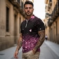 thumbnail image 3 of Garronmavis Matching Golf Shirts for Couple Pink Glitter Butterfly His and Hers Golf Shirts Matching 4-Way Stretch Mens Hawaiian Shirt Golf Accessories for Men for Tennis Enthusiasts, 3 of 6