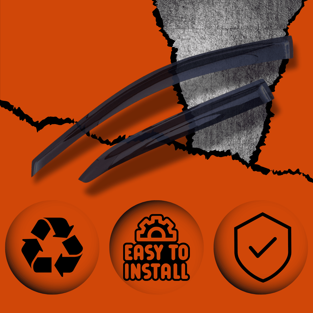 GIT Rain Guard Side Window Wind Deflector for 2007-2011 Toyota Camry: Out-Channel, Easy Mount, Tinted Smoke Black