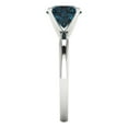 thumbnail image 3 of 2 ctw Solitaire Anniversary Ring for Women | Round Cut Natural London Blue Topaz | Hyperallergenic Solid 18K White Gold, 3 of 5