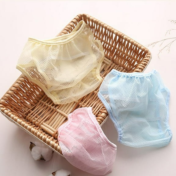 Pretyzoom Assorted Color Infant Training Pants Reusable Nappies Breathable Polyester for Home Use 3Pcs Size 80