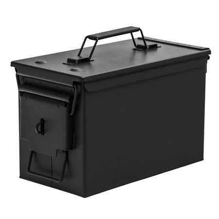 11.8 in All Metal 50 Caliber Ammo Can with Installed Locking Hardware (Black)