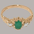 thumbnail image 6 of LBG British Made 9k Rose Gold ring with Natural Emerald & Diamond Womens Anniversary Ring - 33 size options - Size 11.25, 6 of 9