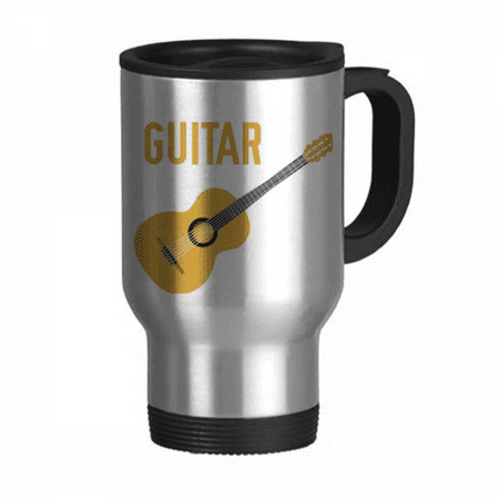 

Guitar Music Illustrate Blue Pattern Travel Mug Flip Lid Stainless Steel Cup Car Tumbler Thermos