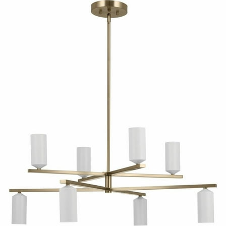8 Light Chandelier-14 inches Tall and 36 inches Wide-Champagne Bronze/White Finish Bailey Street Home 147-Bel-5016761