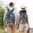 thumbnail image 5 of Honeii Vintage Floral Print Canvas College Laptop Backpack, Durable Rucksack Travel Notebook Bag School Backpack Book Bag for Men Women-Medium, 5 of 7