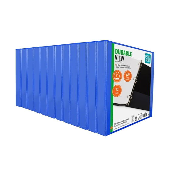 Pen + Gear 1-inch, Durable Binder, D-Ring, Blue, 12 Pack