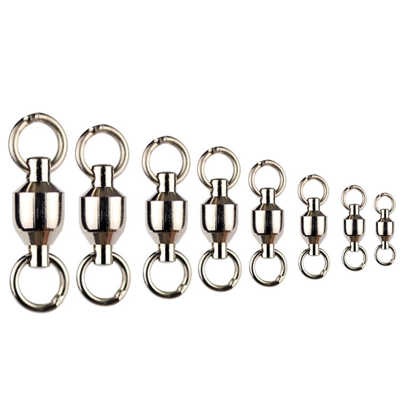 10Pcs/Pack Stainless Steel Ball Bearing Swivels Welding Ring Fishing Connector 