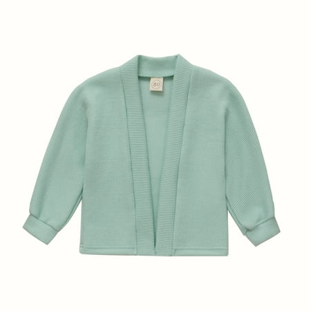 

Musuos Toddler Baby Knit Cardigan Long Sleeve Open Front Solid Color Coat