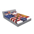 thumbnail image 2 of Sports Fitted Sheet & Pillow Sham Set, USA American Flag and Baseball Equipment Championship Tournament Inspired Art, Decorative Printed 6 Piece Bedding Decor Set, Full, Multicolor, by Ambesonne, 2 of 3