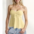 thumbnail image 2 of Bovemsi Women's Tanks & Camis Tie Front Ruched Tube Top Strapless Flared Peplum Bandeau Tops Camisoles for Under Clothes, 2 of 6